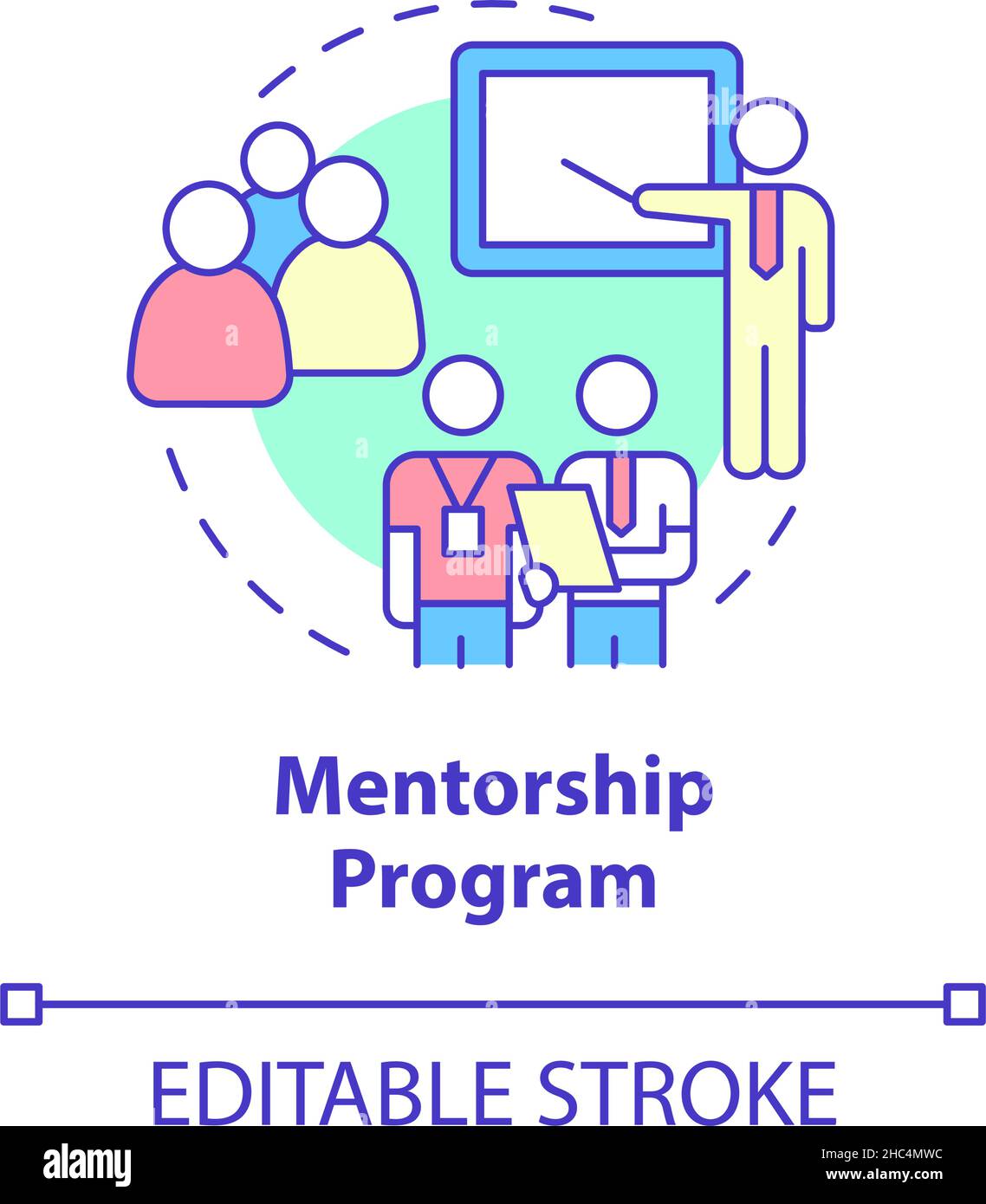 Icône de concept de programme de mentorat Illustration de Vecteur