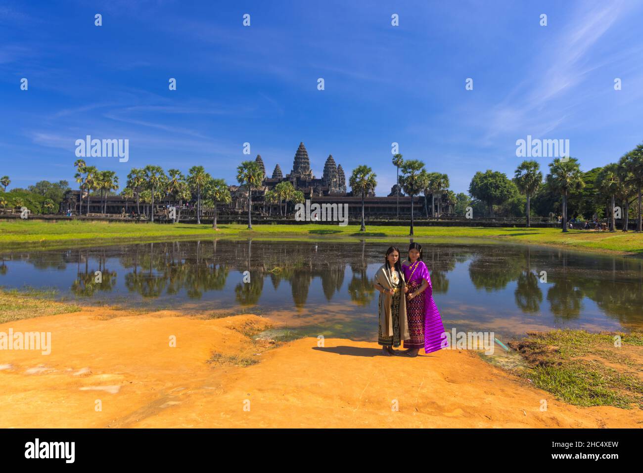 Temple d'Angkor Wat, au Cambodge Banque D'Images