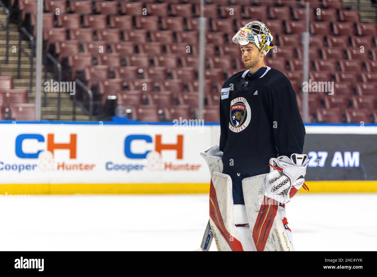 72 Sergei Bobrovsky pendant la Floride Panthers Training Day avant le match entre les Panthers de Floride et les Devils du New Jersey Banque D'Images