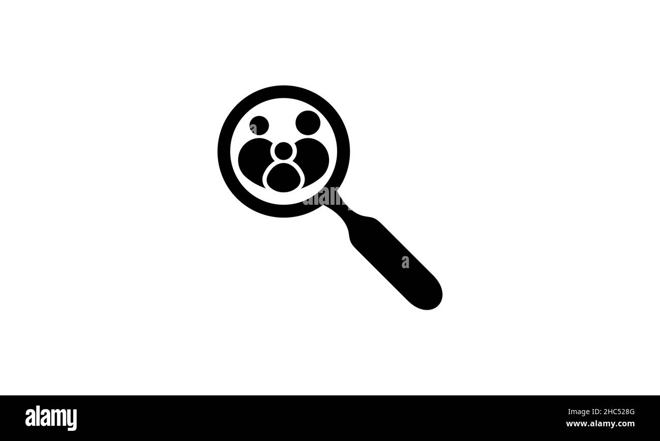 Trouvez une famille avec une loupe, à la recherche D'une icône famille Illustration de Vecteur