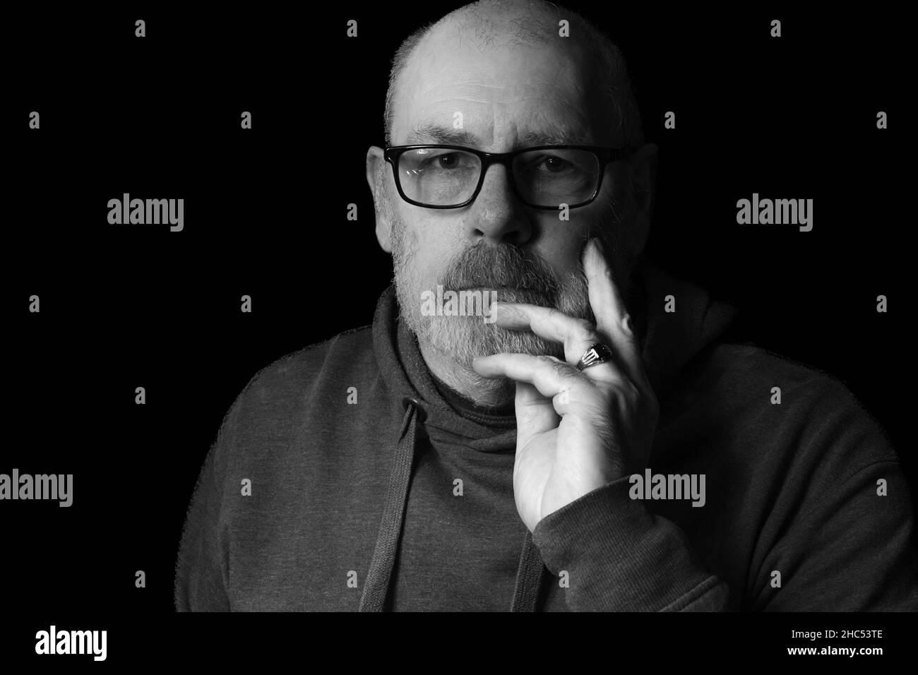 portrait noir et blanc à touches basses Banque D'Images