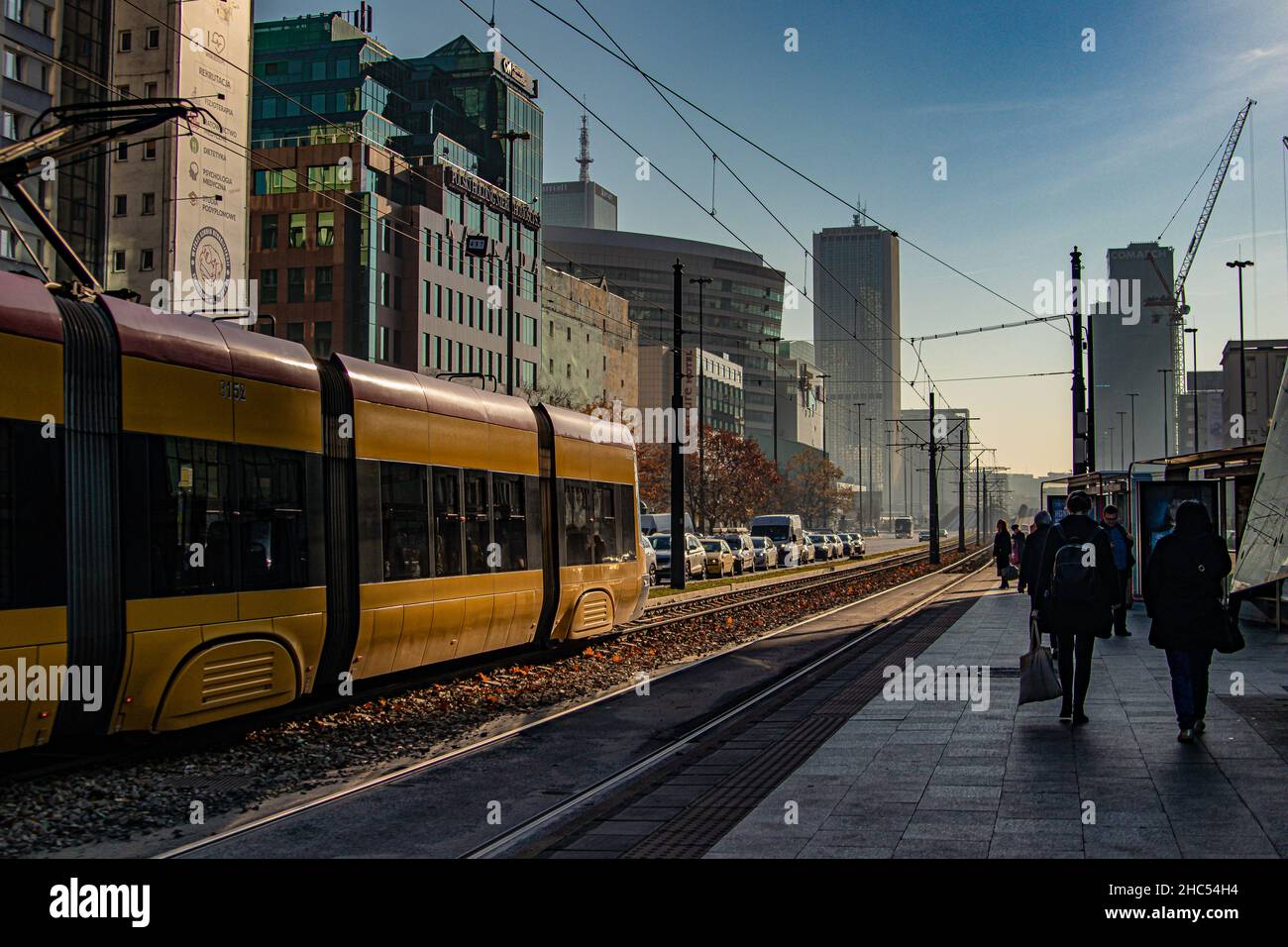 Gare très fréquentée de Varsovie, Pologne Banque D'Images