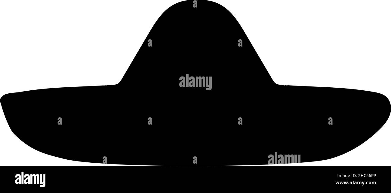 Silhouette mexicaine Sombrero chapeau headdress. Illustration de Vecteur