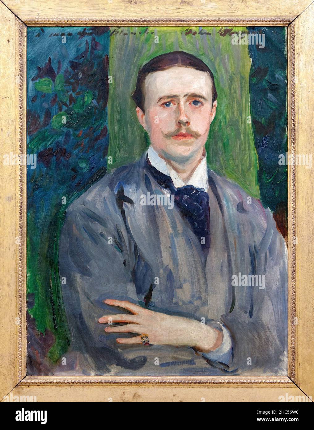 Portrait de Jacques Emile Blanche (1861-1942), peintre francais, peinture de John Singert Sargent (1856-1925).Rouen, Musée des Beaux-Arts de Rouen. Banque D'Images