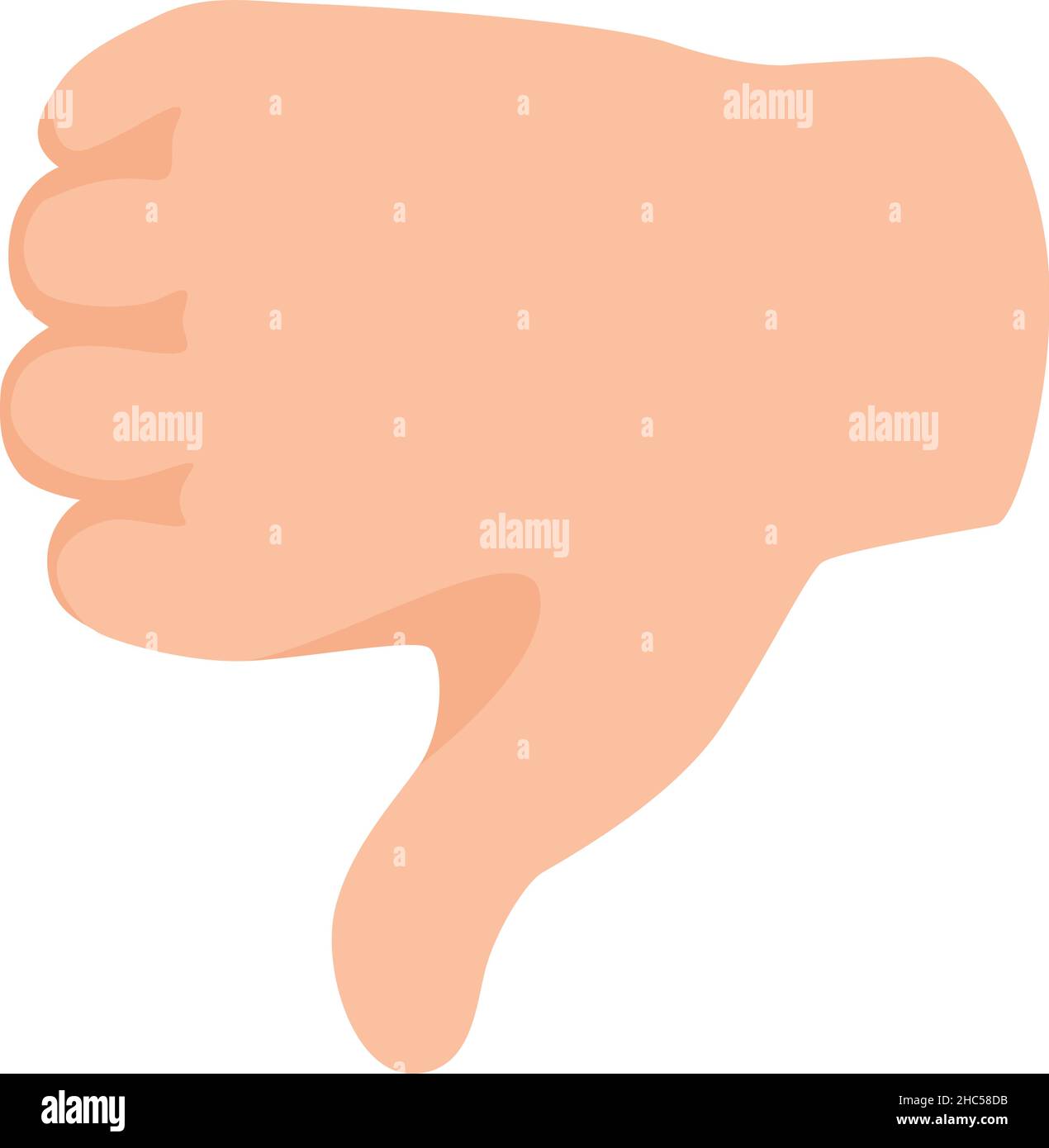 Le symbole n'aime pas et n'est pas d'accord isolé sur le blanc.Vecteur contrairement au vote, illustration sociale négative et désapprobation Illustration de Vecteur