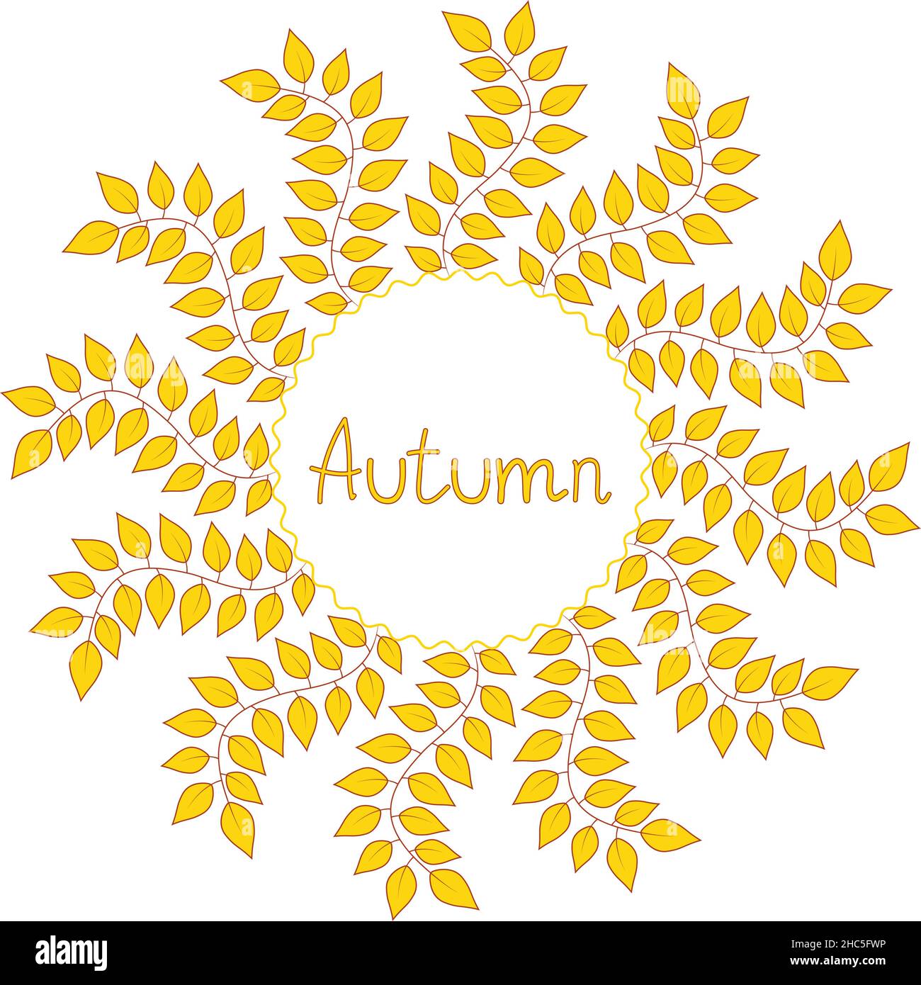 Cadre décoratif d'automne, illustration vectorielle Illustration de Vecteur