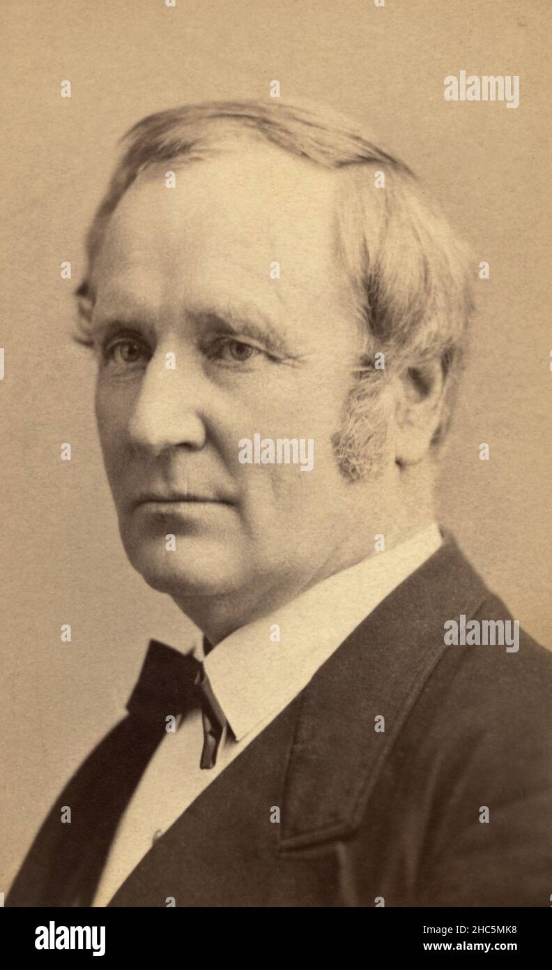 Thomas A. Hendricks (1819-1885), homme politique et avocat américain, gouverneur de l'Indiana 1873-77, vice-président des États-Unis 1885-85, demi-portrait, Jose Maria Mora, 1875 Banque D'Images