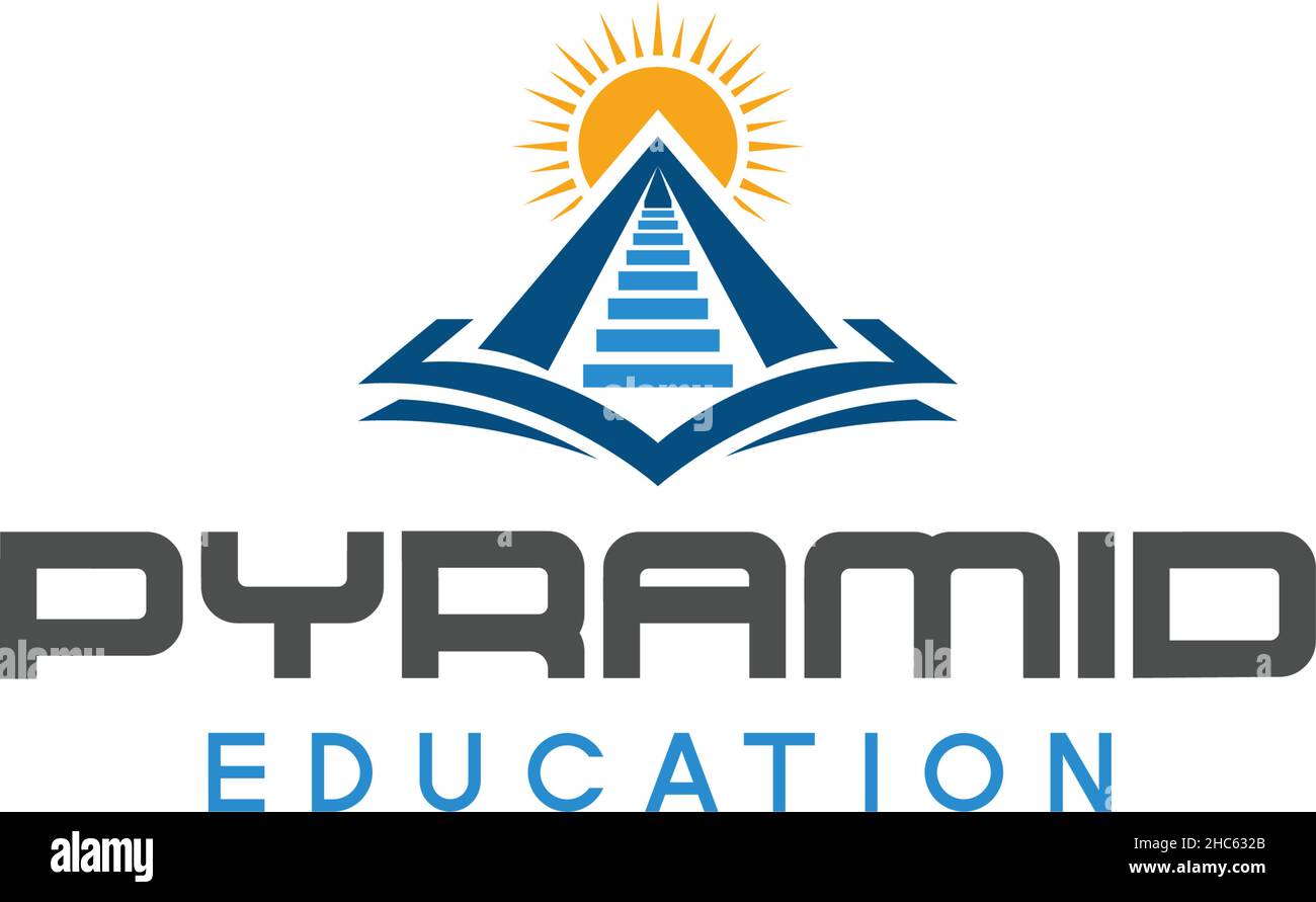 Design moderne PYRAMIDE ÉDUCATION soleil logo Illustration de Vecteur