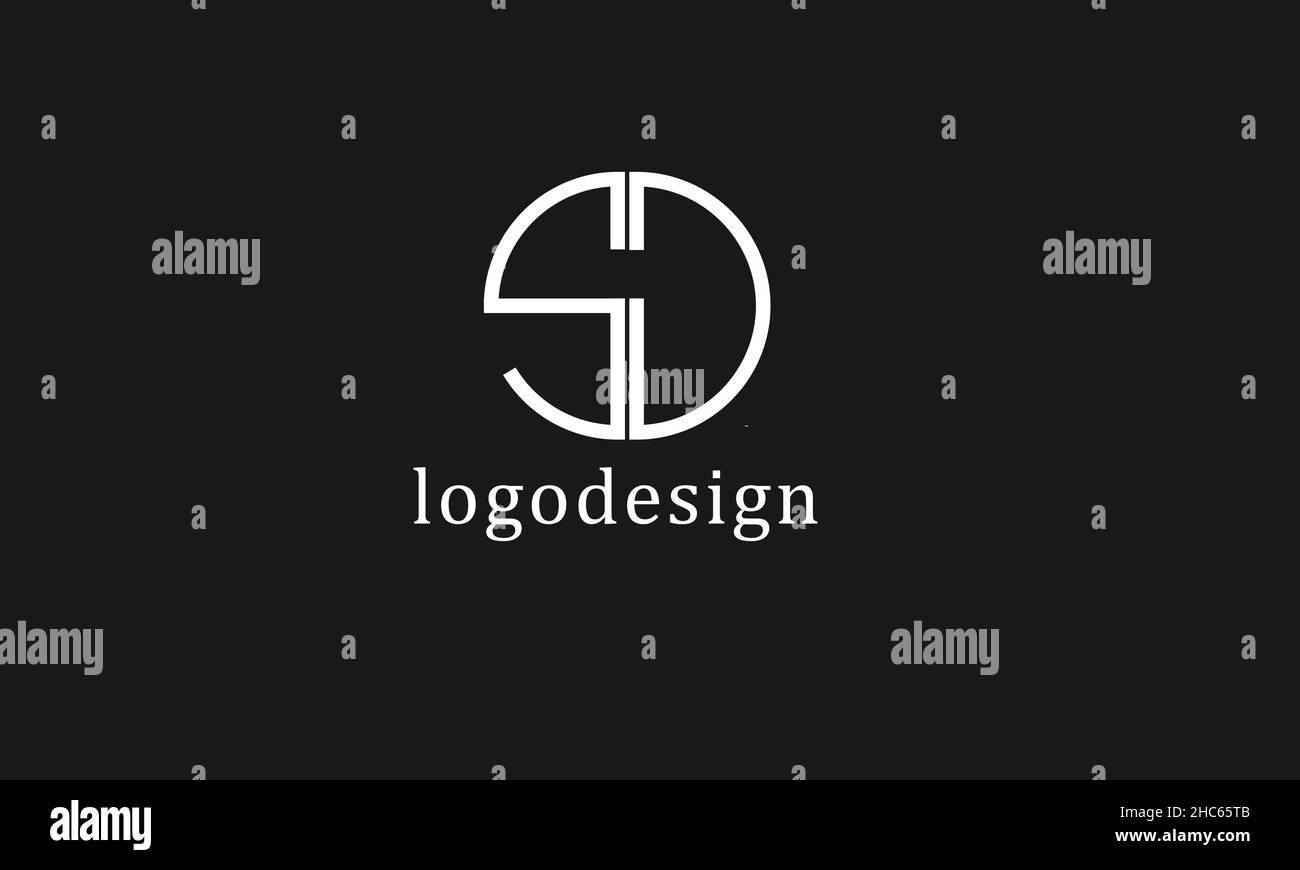 Modèle de conception du logo vectoriel DS S D. Illustration de Vecteur