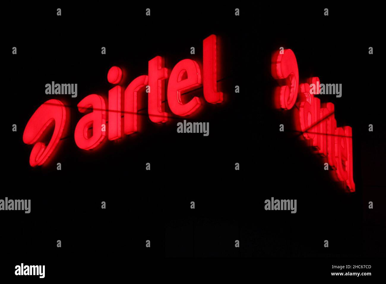 Chennai, Tamil Nadu, Inde.24th décembre 2021.Vue sur le logo Airtel à Chennai.(Image de crédit : © Sri Loganathan/ZUMA Press Wire) Banque D'Images