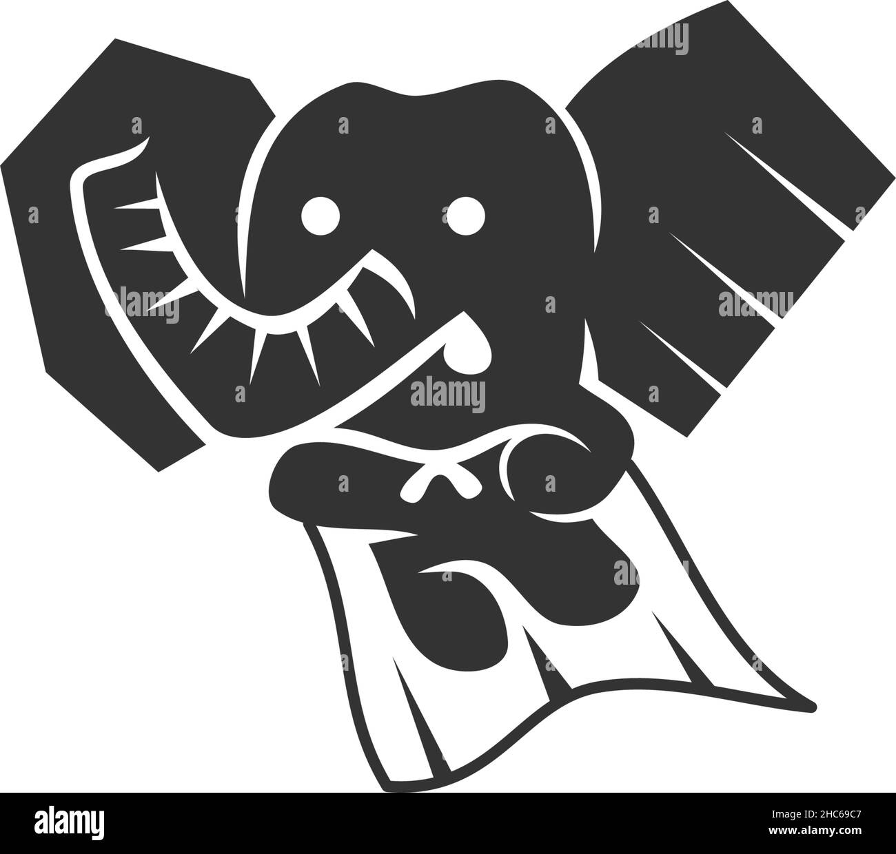 Elephant Super Hero Illustration icône marque Illustration de Vecteur