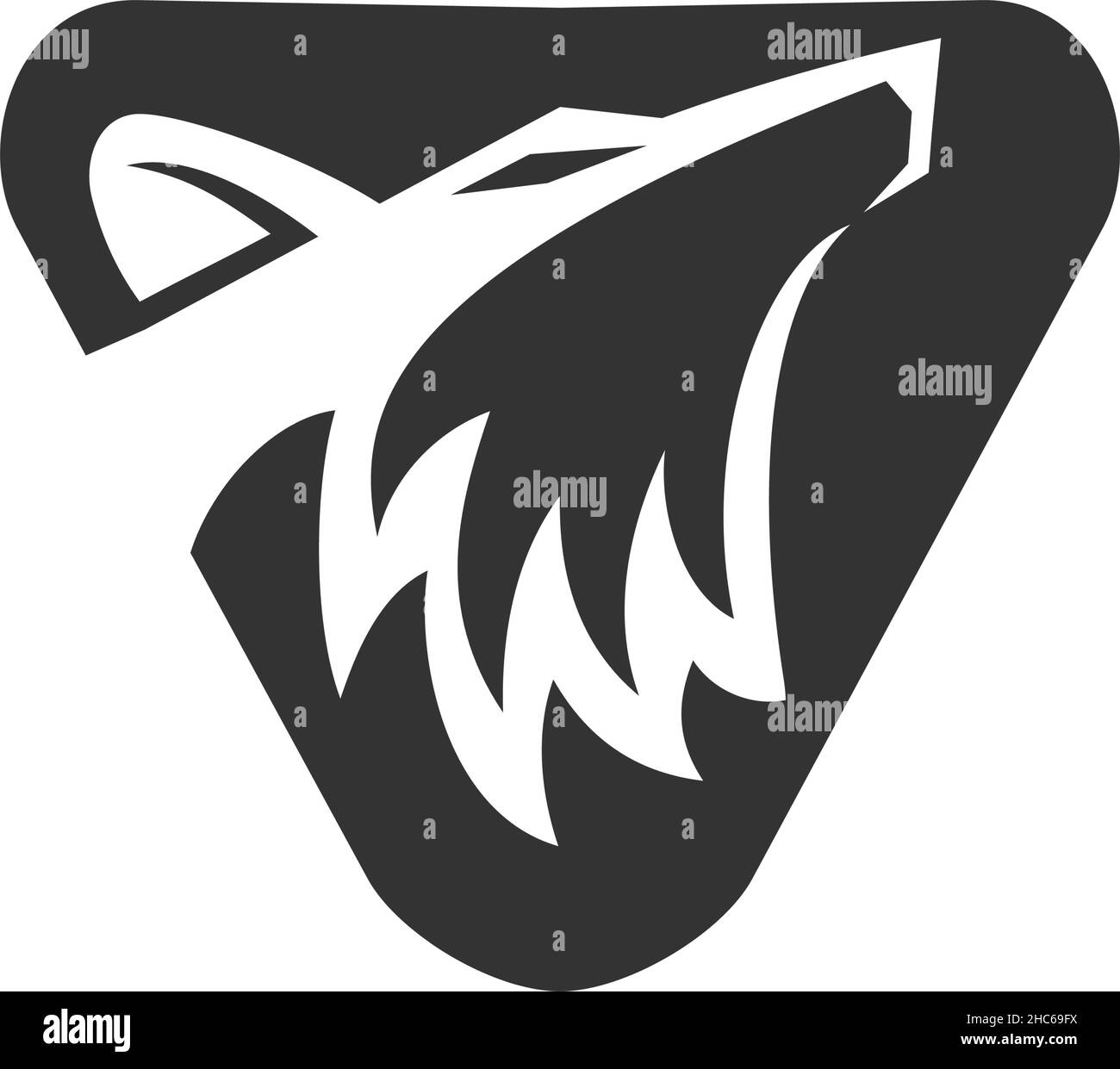 wolf Head Illustration icône marque isolée Illustration de Vecteur