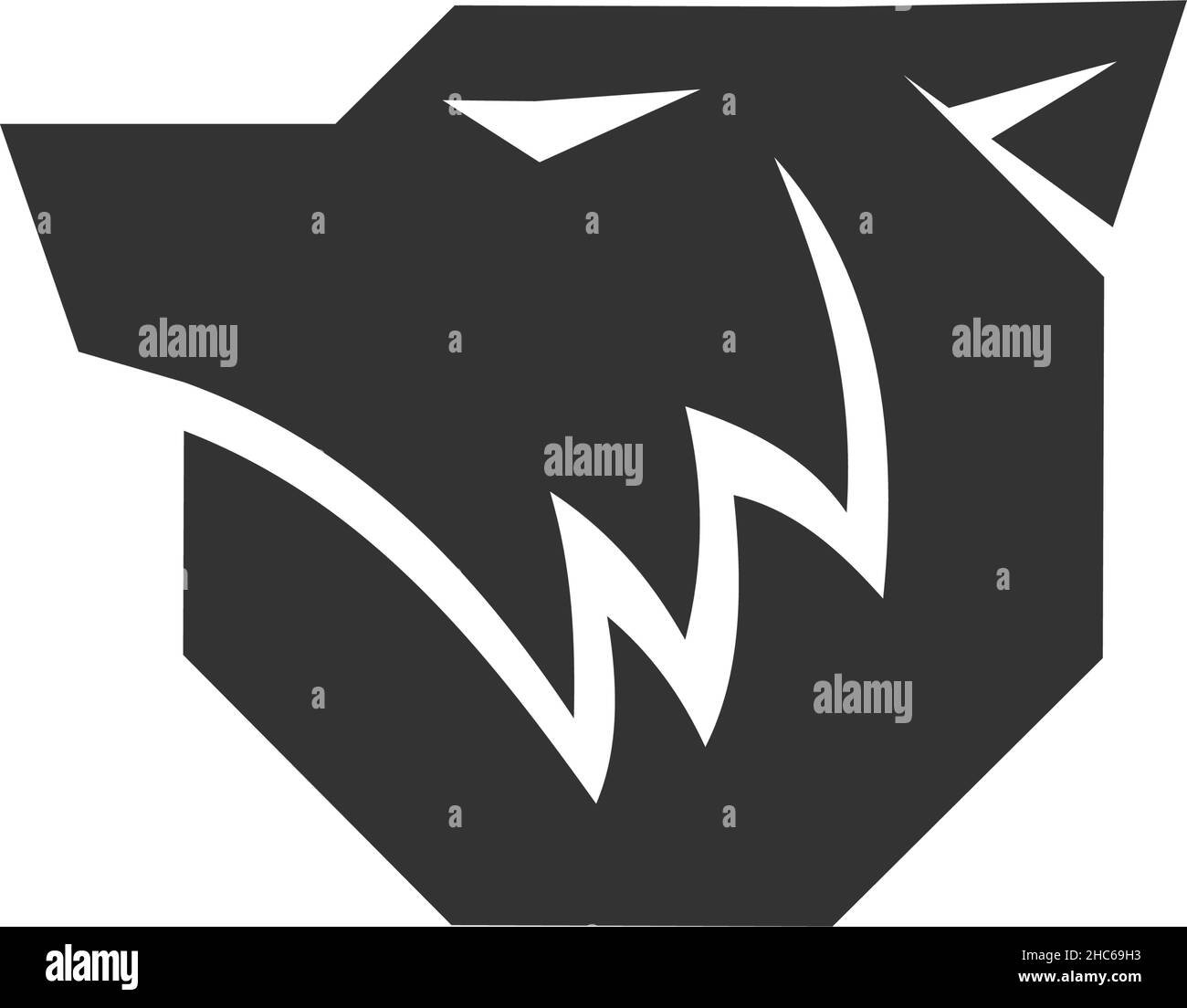 wolf Head Illustration icône marque isolée Illustration de Vecteur