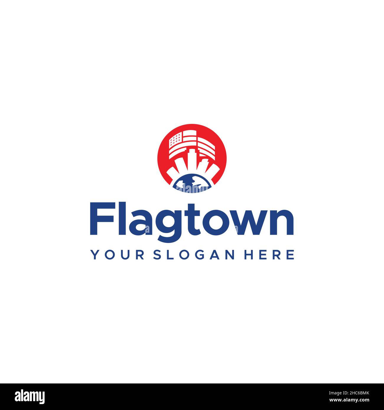 Design moderne et coloré AVEC logo représentant UN DRAPEAU DE LA VILLE Illustration de Vecteur