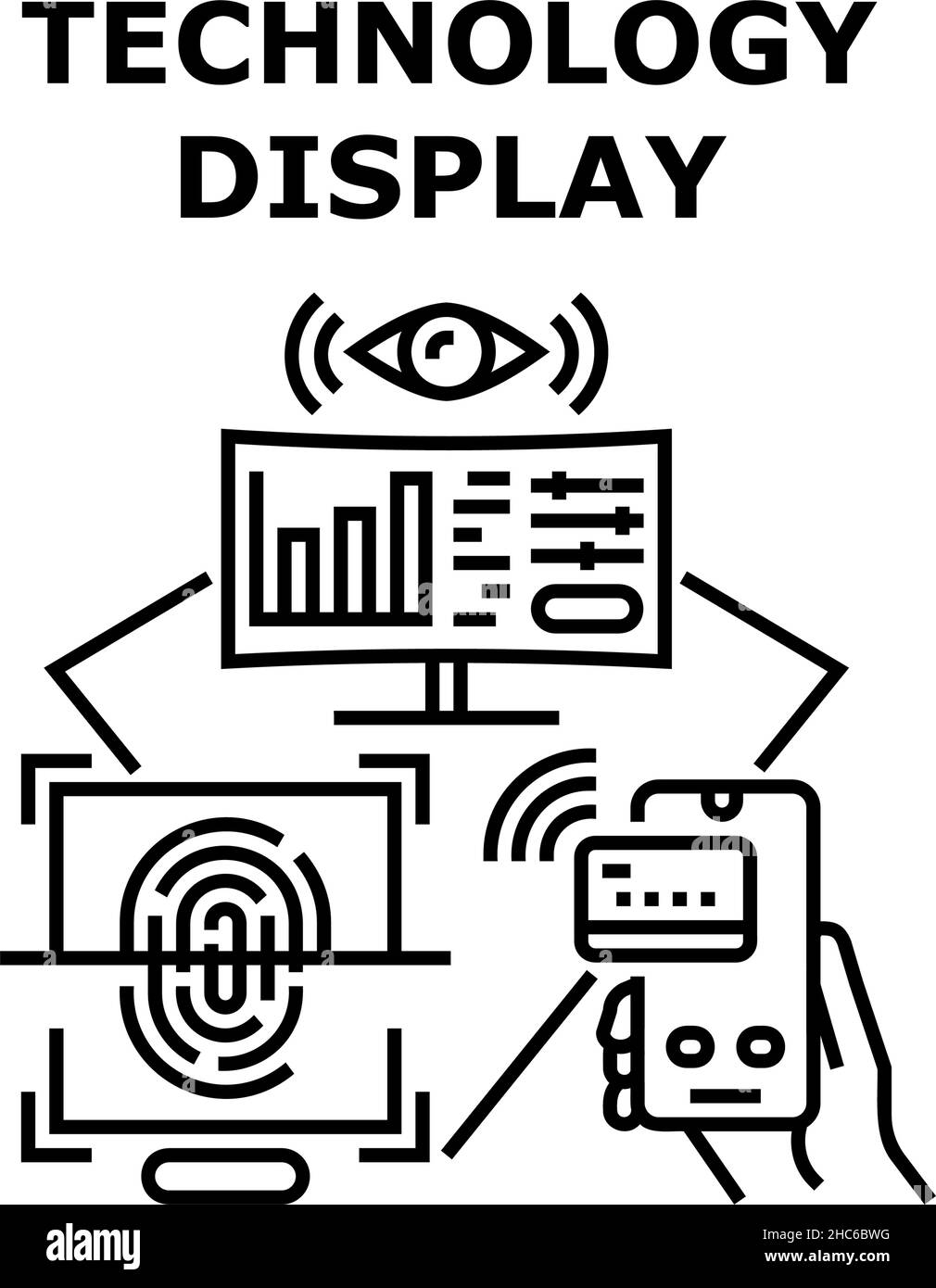 Illustration vectorielle de l'icône d'affichage de la technologie Illustration de Vecteur