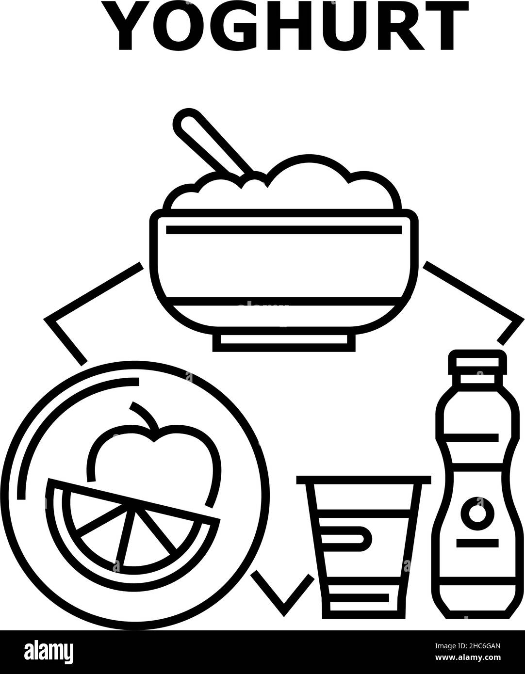 Illustrations vectorielles d'icônes de yaourt Illustration de Vecteur