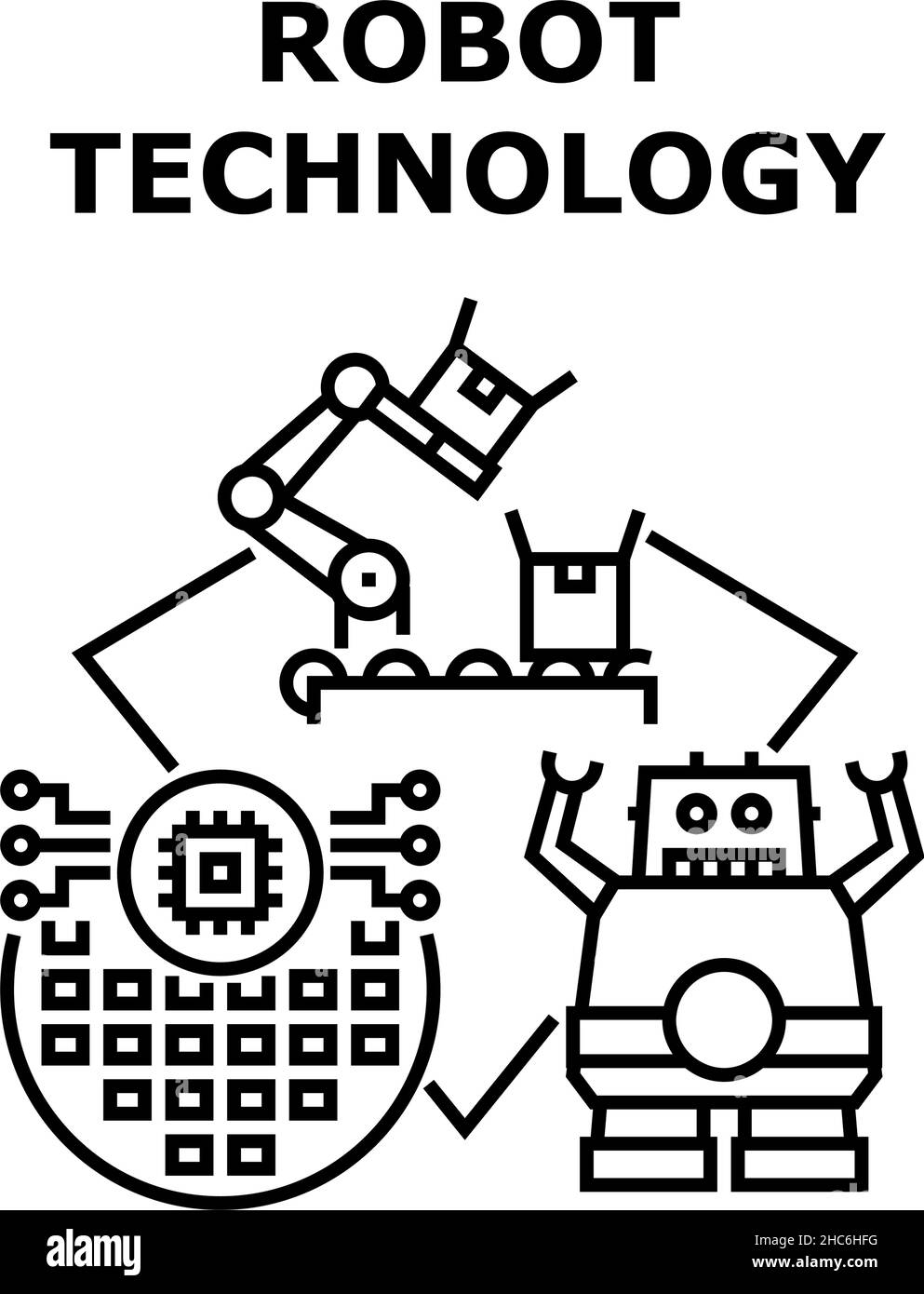 Illustration vectorielle de l'icône de la technologie robot Illustration de Vecteur