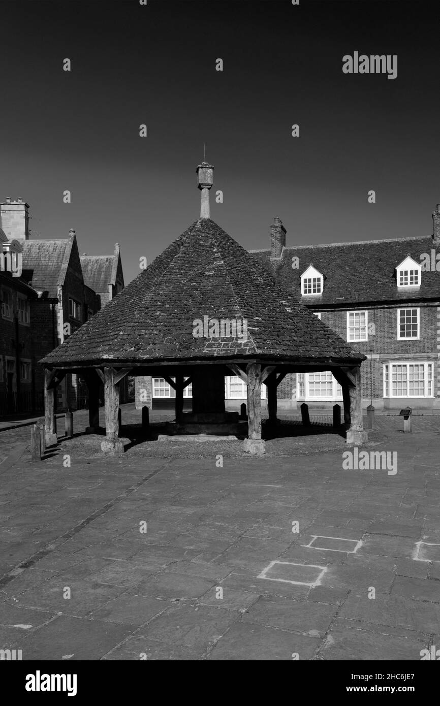 L'église paroissiale en bois de Buttercross et All Saints, ville marchande d'Oakham, comté de Rutland, Angleterre Banque D'Images