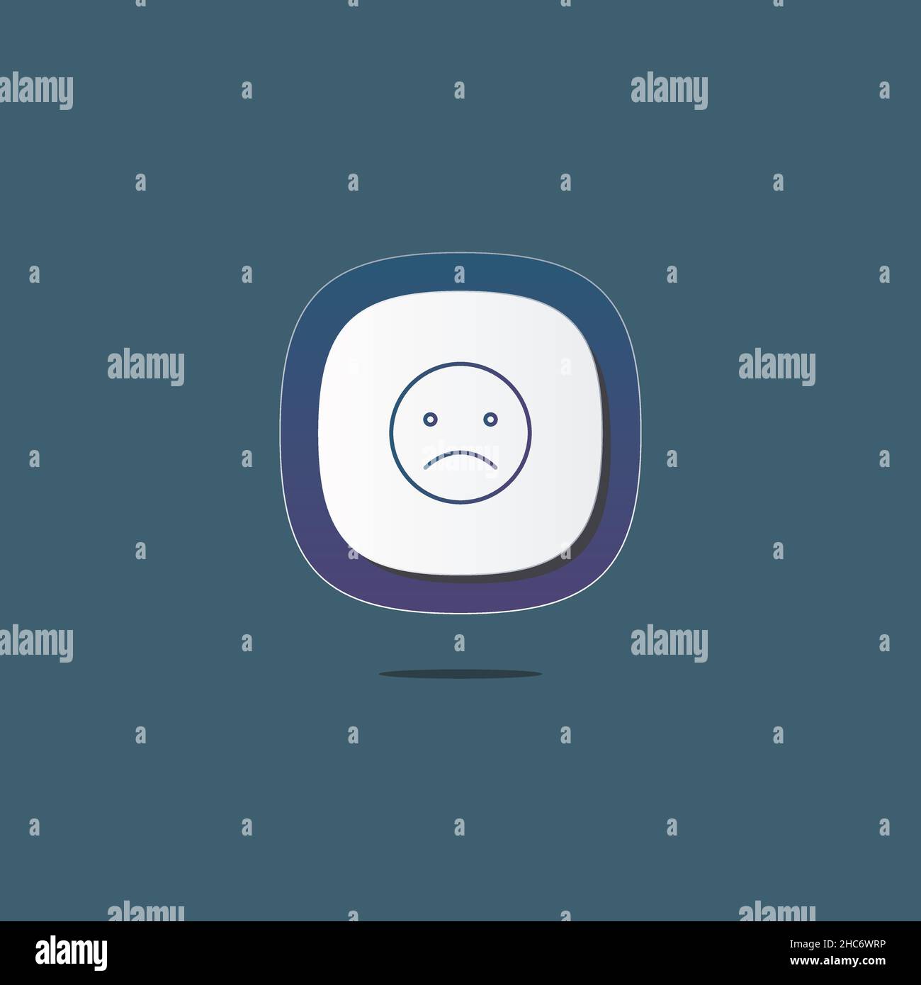Icône emoji 3D pour le visage triste.Icônes web, logo, bouton.3D illustrations vectorielles.Concept pour favicon, icône d'application, bannière Web, logo Illustration de Vecteur