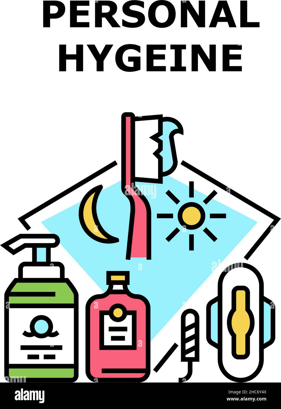 Illustration de la couleur du concept Personal Hygiene Vector Illustration de Vecteur