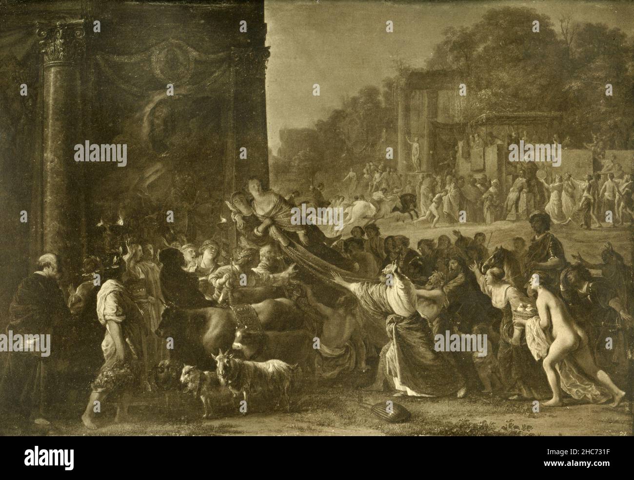 Il Contento, peinture de l'artiste allemand Adam Elsheimer, Munich 1897 Banque D'Images