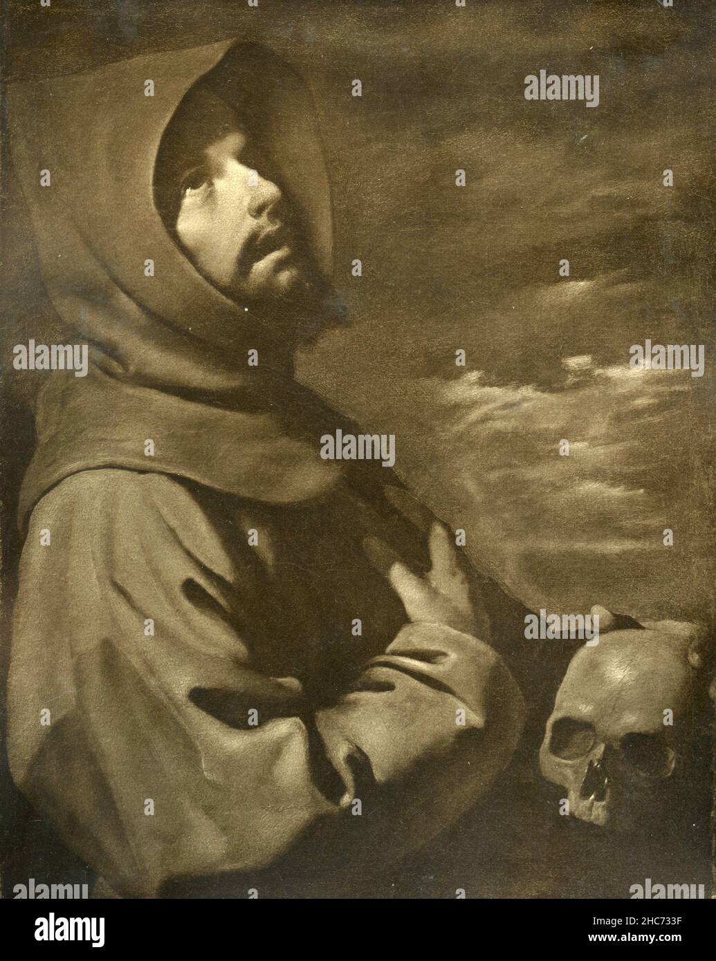 François d'Assise, peinture de l'artiste espagnol Francisco de Zurbaran, Munich 1897 Banque D'Images