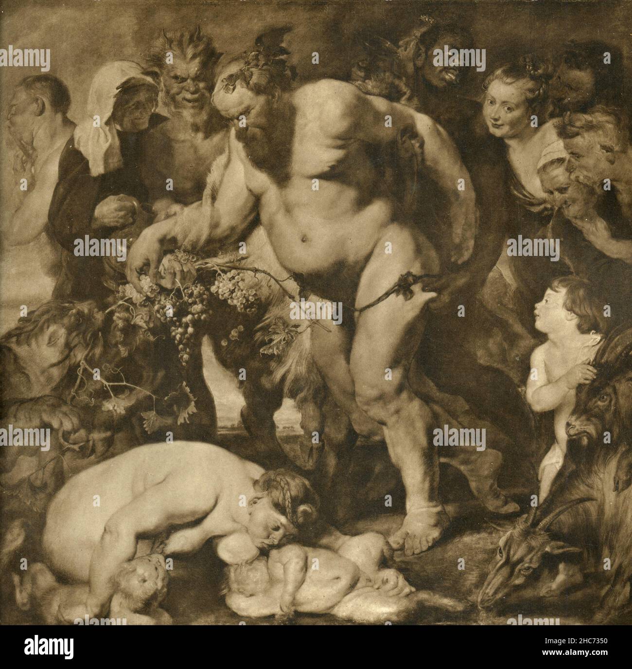 L'ivre Silenus, peinture de l'artiste flamand Peter Paul Rubens, Munich 1897 Banque D'Images