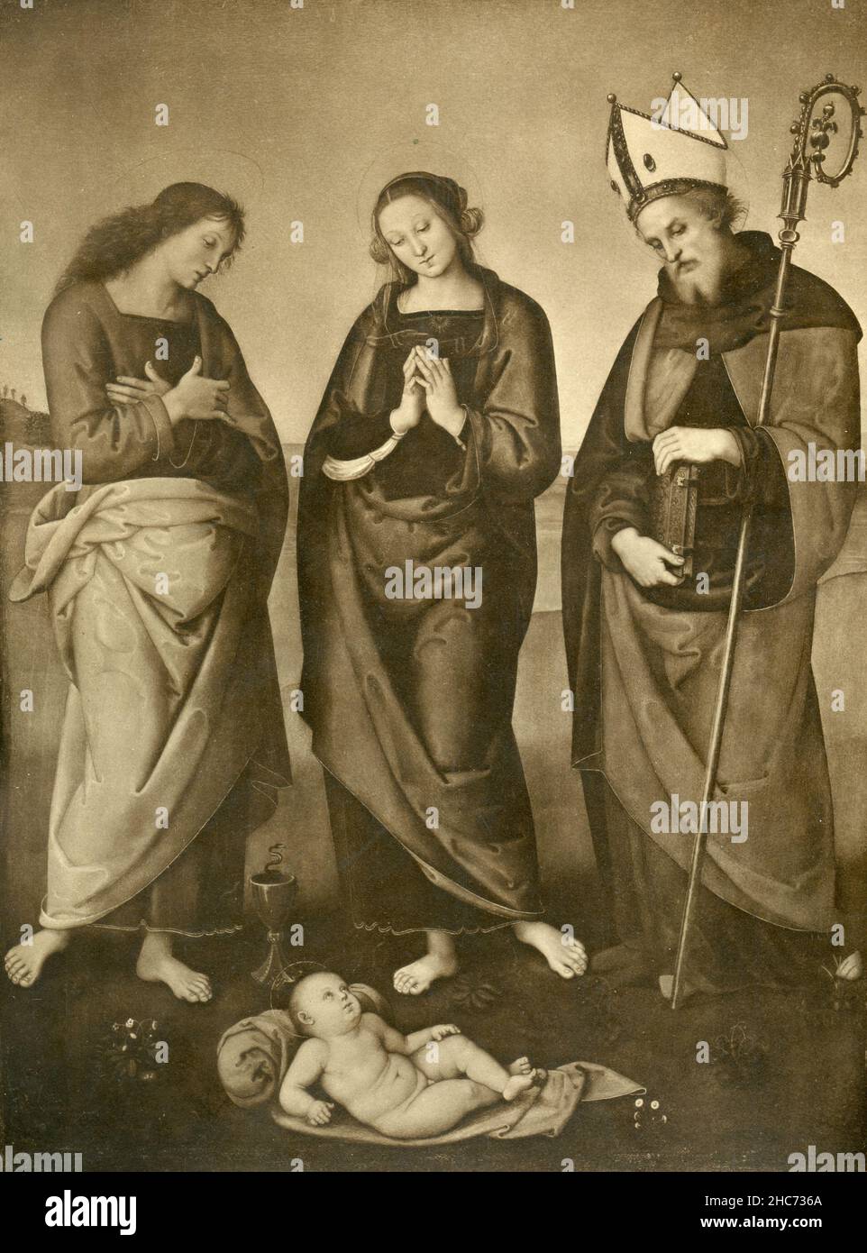 La Vierge Marie aux Saints John et Nicholas, peinture de l'artiste italien Pietro Perugino, Munich 1897 Banque D'Images