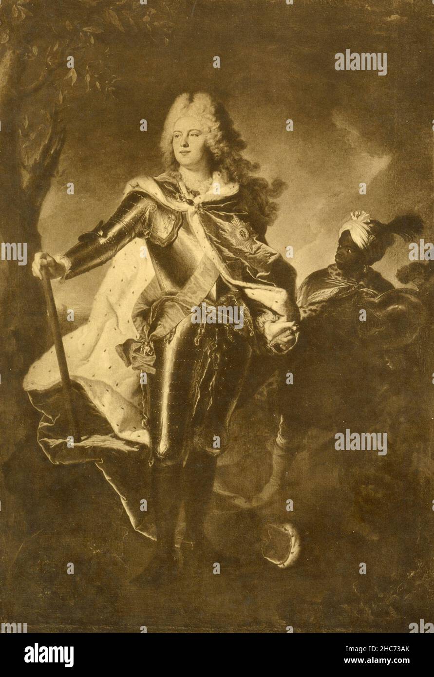 Portrait d'août III, roi de Pologne, prince héritier, peinture de l'artiste catalan-français Hyacinthe Rigaud, Munich 1897 Banque D'Images