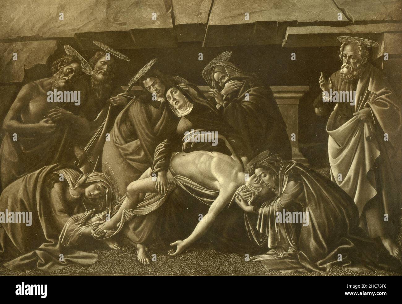 Lamentation of Christ, peinture de l'artiste italien Sandro Botticelli, Munich 1897 Banque D'Images