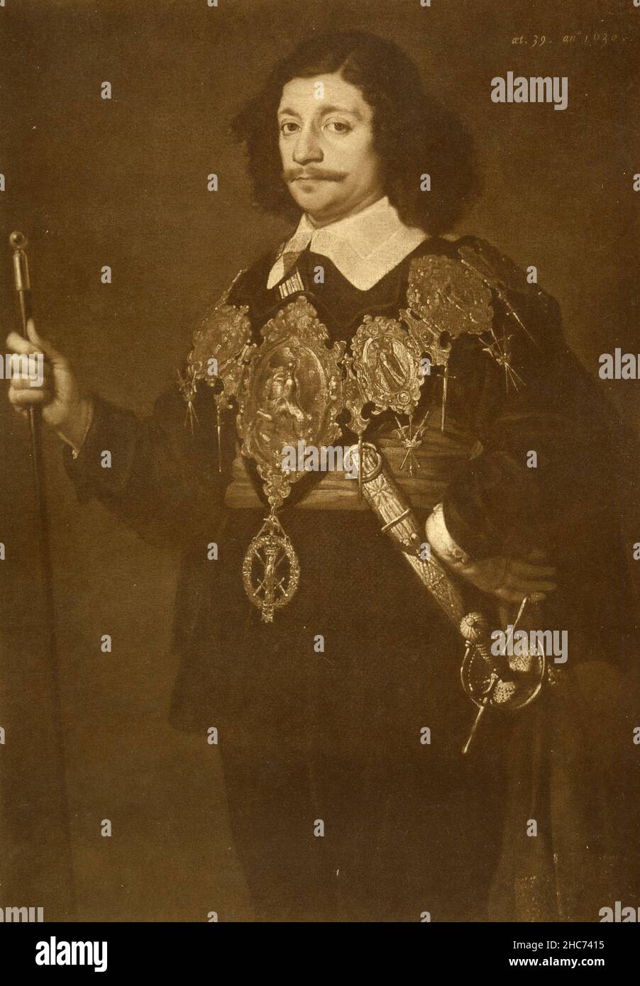 Portrait d'un homme, peinture de l'artiste espagnol Diego Velasquez, Munich 1897 Banque D'Images