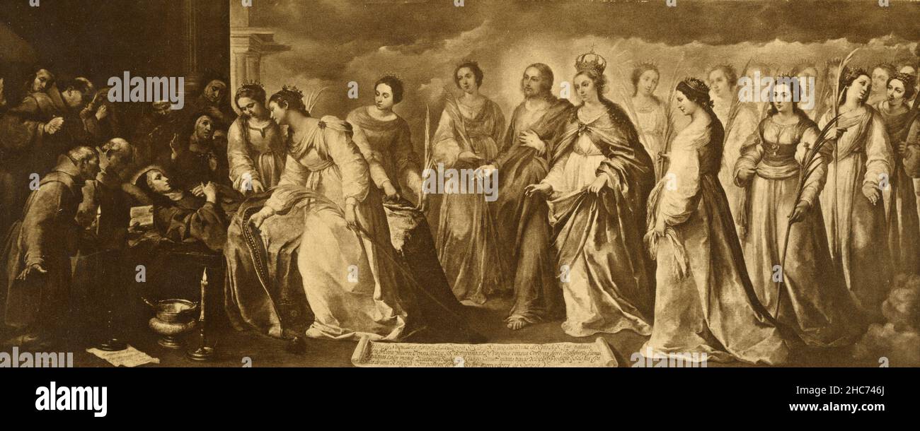 Mort de la Vierge Marie, peinture de l'artiste espagnol Bartolomè Esteban Murillo, Munich 1897 Banque D'Images