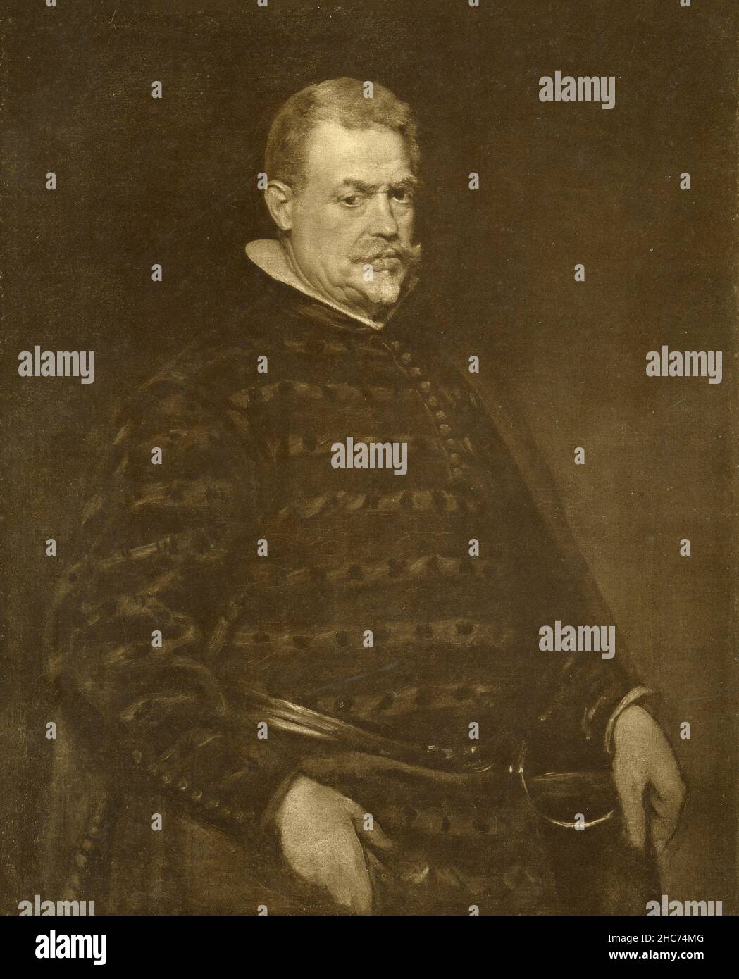 Portrait d'un homme, peinture de l'artiste espagnol Diego Velasquez, Munich 1897 Banque D'Images