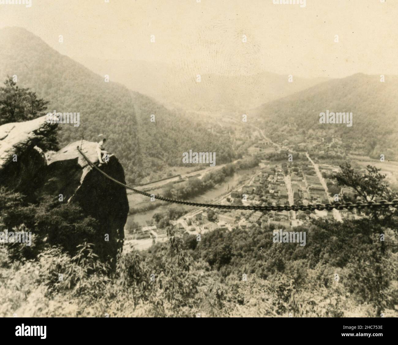 Chained Rock in Pine Mountain State Park, Pineville, Kentucky USA 1950s Banque D'Images