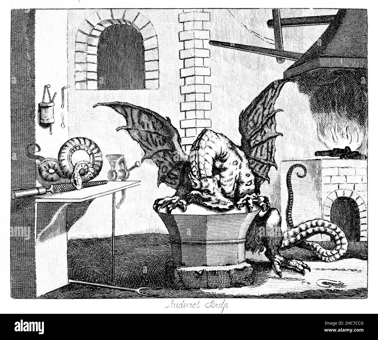 Illustration gravée du Viper et du fichier, avec la morale, il est inutile d’attaquer l’insensé de la première édition de 1793 de l’Aesop de Stockdale Banque D'Images
