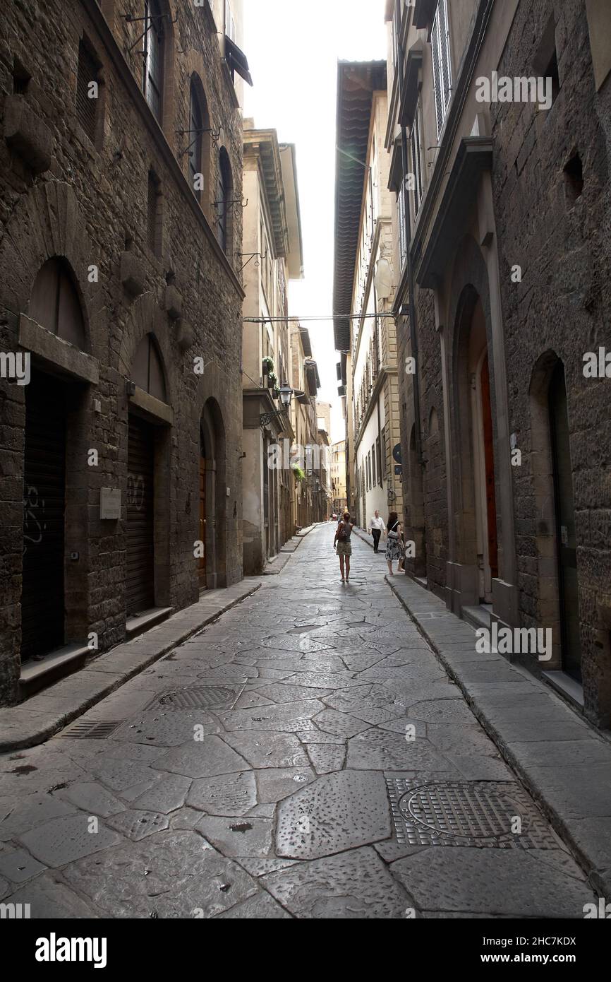 Vue sur les rues florentines typiques Banque D'Images