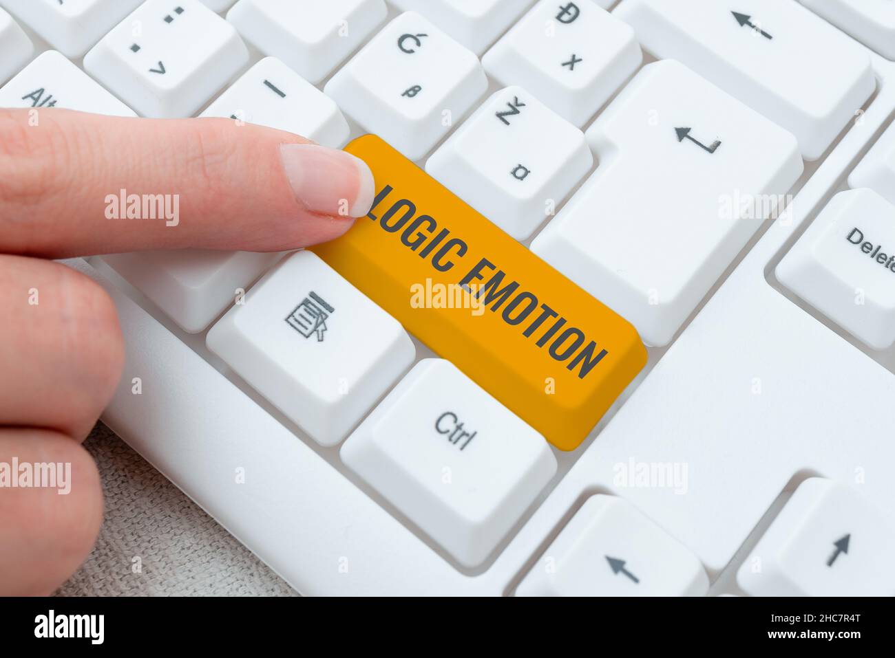 Signe de texte montrant l'émotion logique.Concept Internet sentiments désagréables tourné à l'esprit raisonnable de respect de soi création Nouveau concept de jeu de typage Banque D'Images