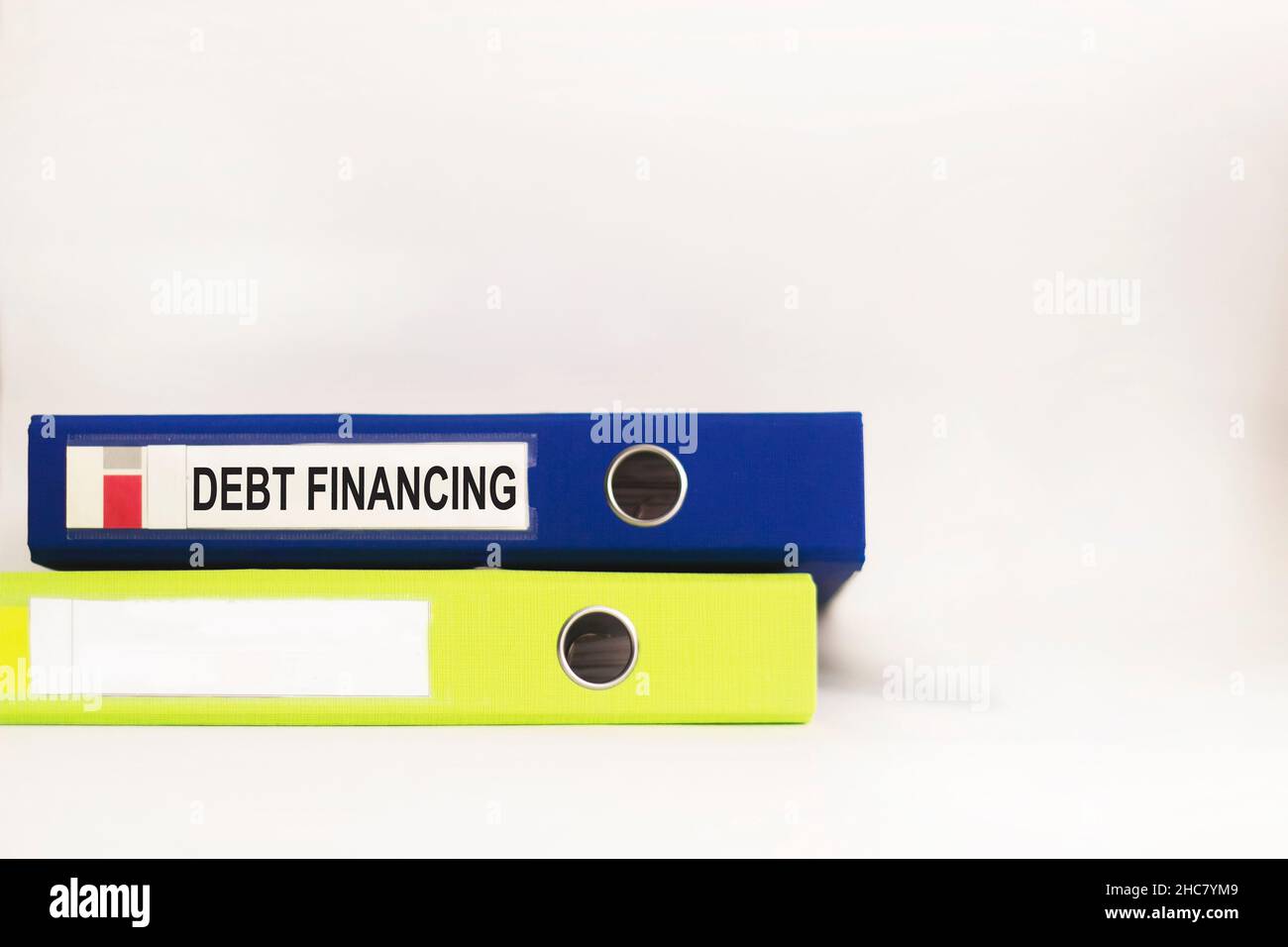 Le financement de la dette est indiqué sur la photo d'entreprise en utilisant le texte Banque D'Images