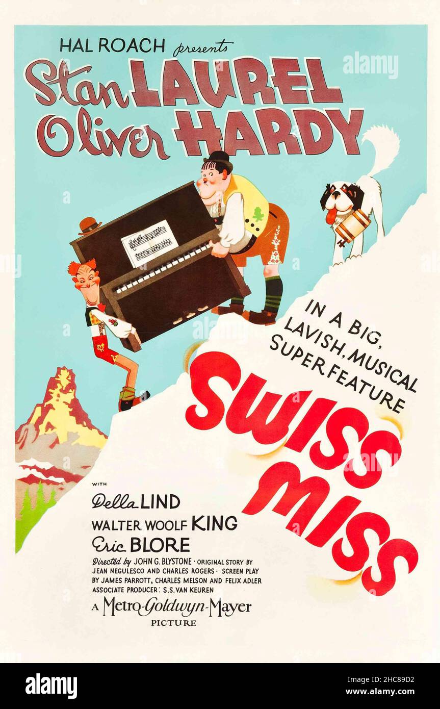 OLIVER HARDY et STAN LAUREL dans SWISS MISS (1938), réalisé par JOHN G. BLYSTONE.Crédit : HAL ROACH/MGM/Album Banque D'Images