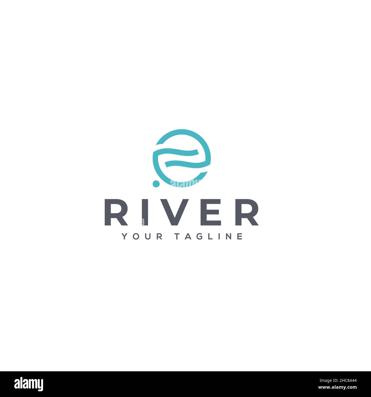 Design simple et plat moderne avec logo River Water Illustration de Vecteur