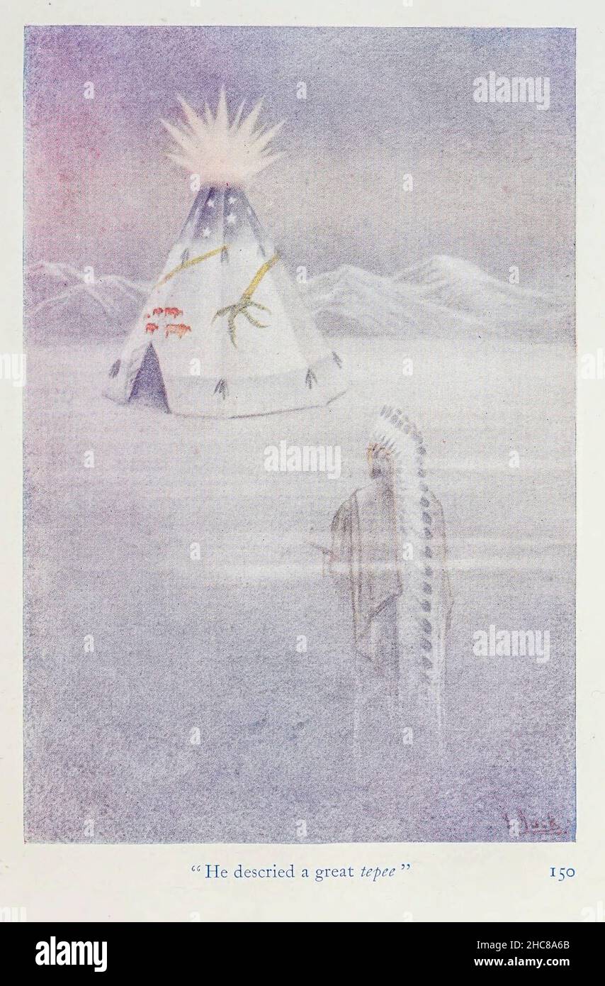 Il a décrit une grande tipi du livre « les mythes des Indiens d'Amérique du Nord » de Lewis Spence, publié à Londres par George G. Harrap & Company en 1912 Banque D'Images