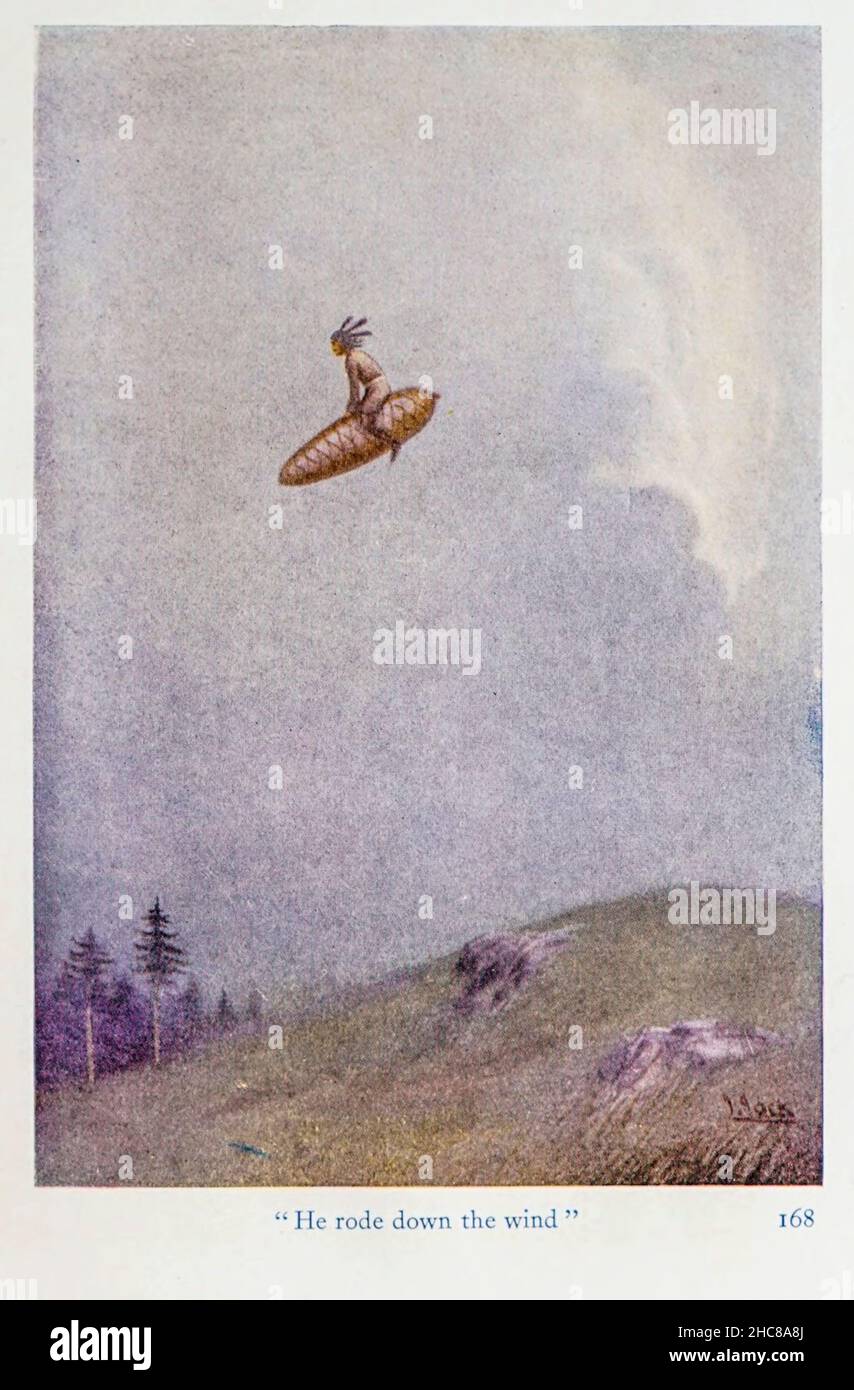 Il s'est arrêté sur le livre « les mythes des Indiens d'Amérique du Nord » de Lewis Spence, publié à Londres par George G. Harrap & Company en 1912 Banque D'Images