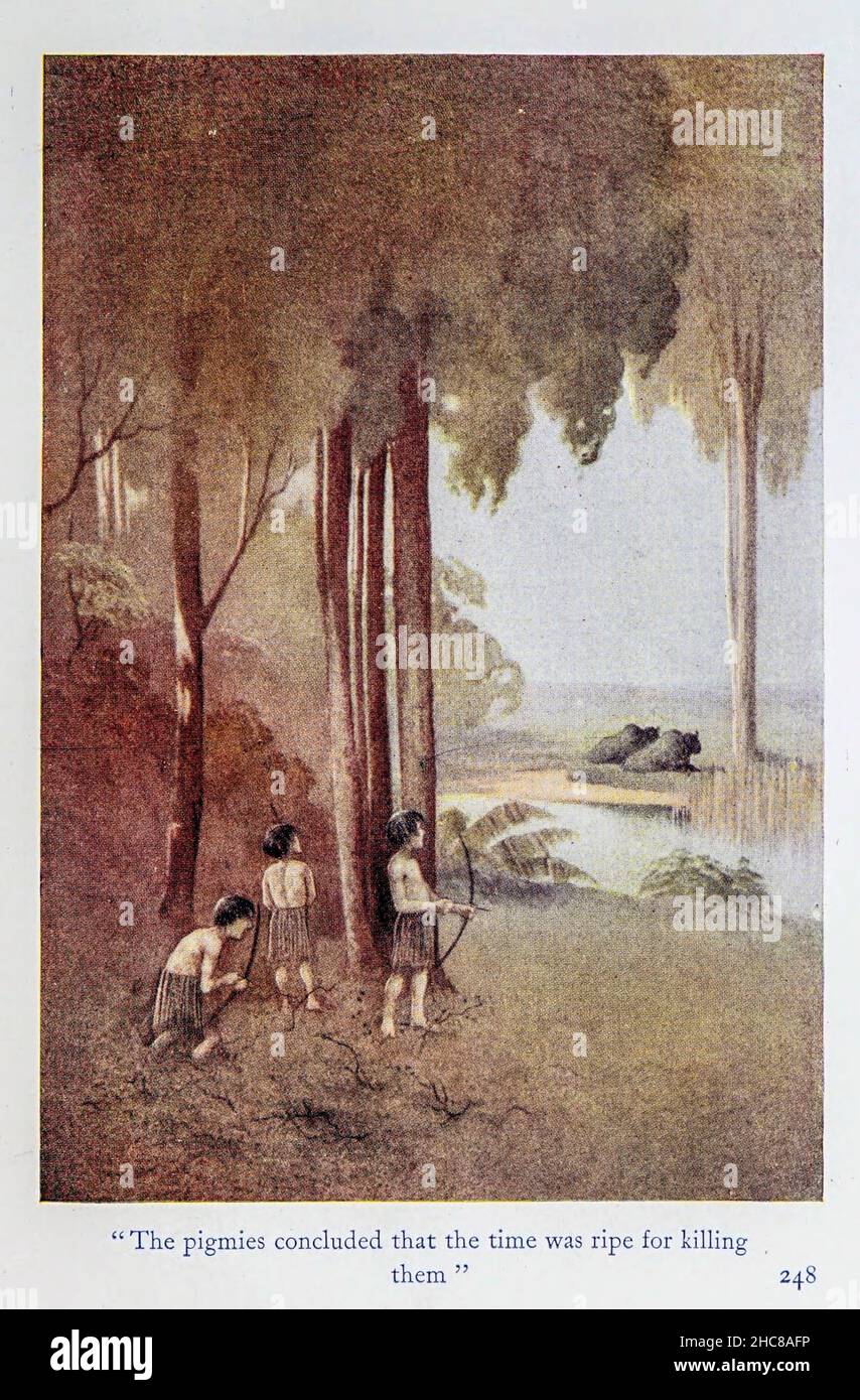 Les porcins ont conclu que le temps était venu des tuer du livre « les mythes des Indiens d'Amérique du Nord » de Lewis Spence, publié à Londres par George G. Harrap & Company en 1912 Banque D'Images