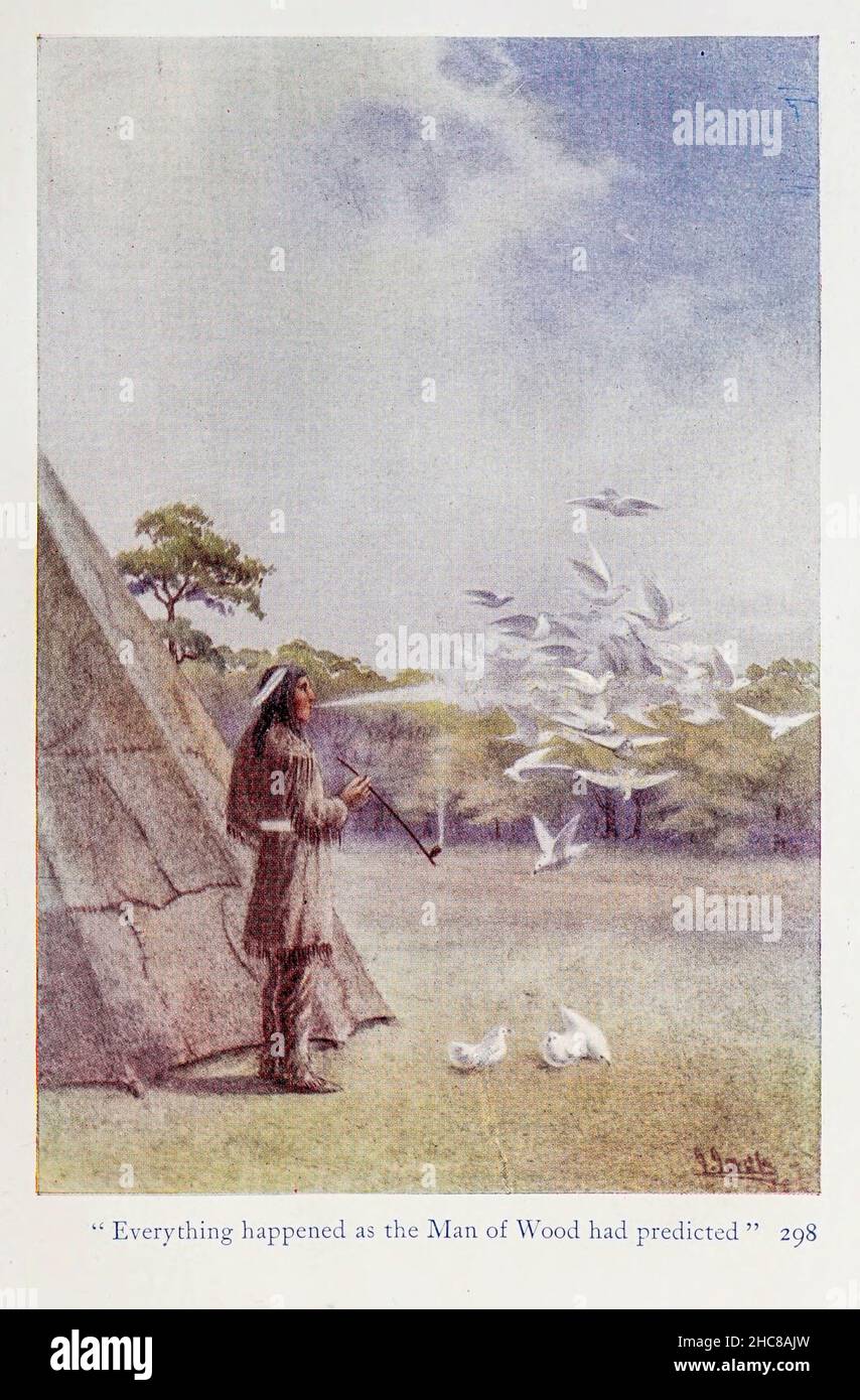 Tout s'est passé comme l'homme du bois avait prédit dans le livre « les mythes des Indiens d'Amérique du Nord » de Lewis Spence, publié à Londres par George G. Harrap & Company en 1912 Banque D'Images