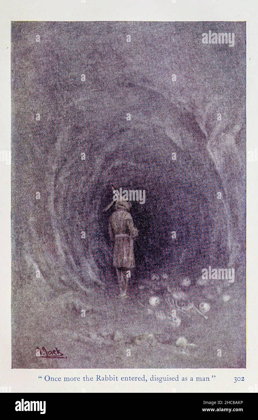 Une fois de plus, le lapin est entré, déguisé comme un homme du livre « les mythes des Indiens d'Amérique du Nord » par Lewis Spence, publié à Londres par George G. Harrap & Company en 1912 Banque D'Images