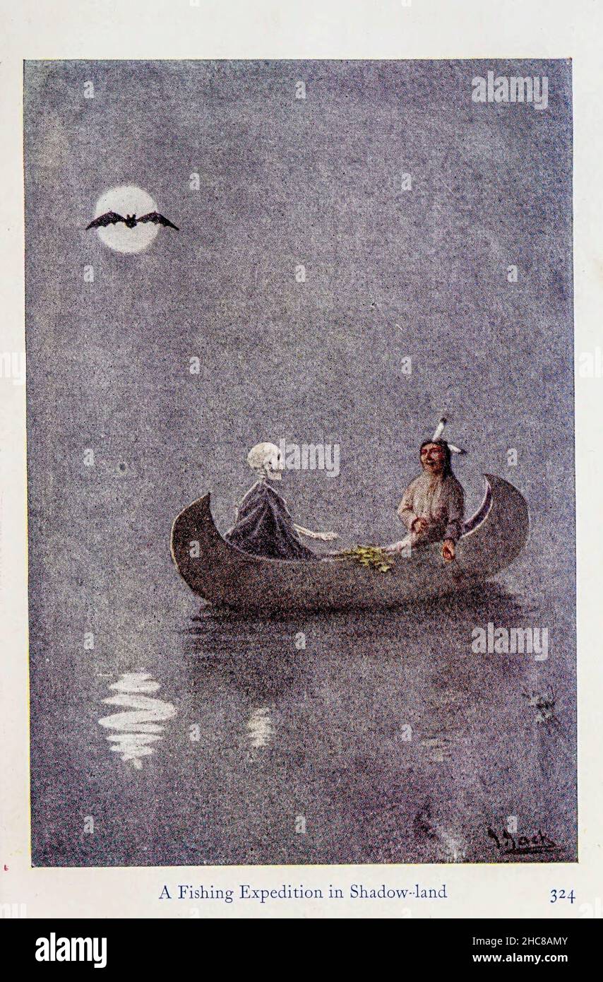 Une expédition de pêche à Shadowland tirée du livre « les mythes des Indiens d'Amérique du Nord » de Lewis Spence, publié à Londres par George G. Harrap & Company en 1912 Banque D'Images