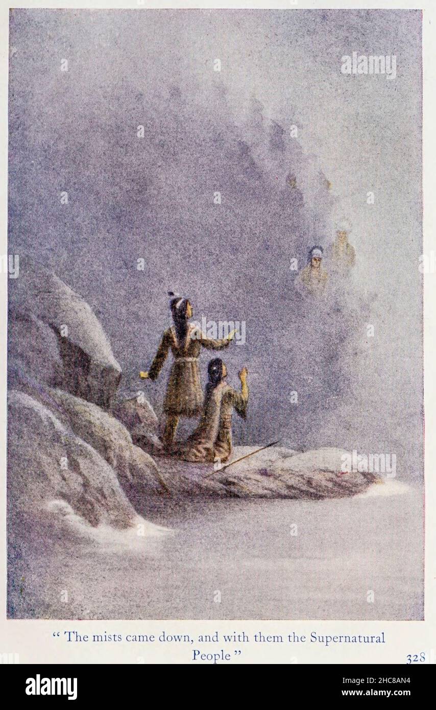 Les brumes sont venus, et avec eux les Supersonial People de The Book ' The mythes of the North American Indians ' par Lewis Spence, publié à Londres par George G. Harrap & Company en 1912 Banque D'Images