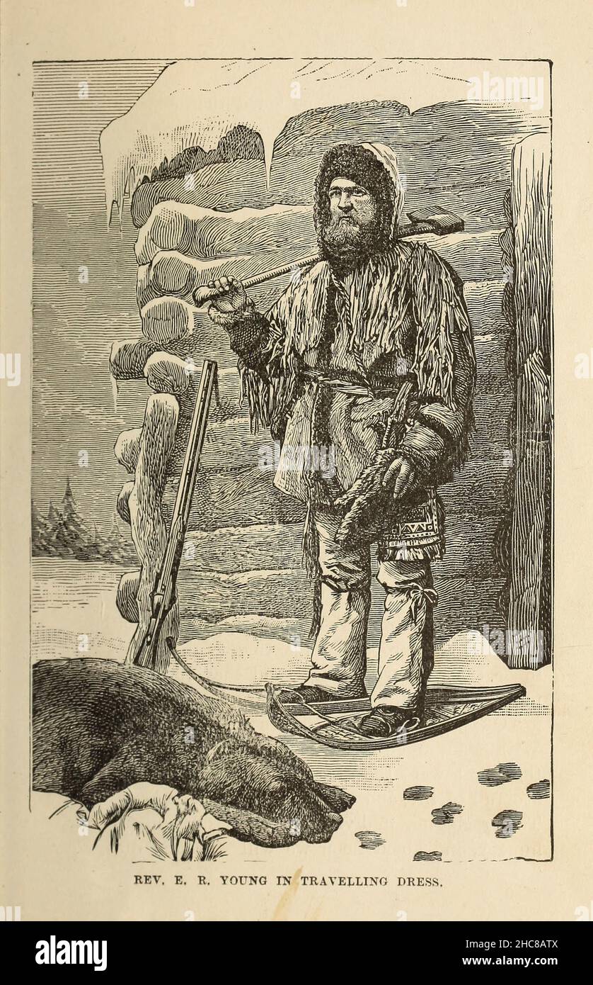 RÉV.E. R. JEUNE DANS LA TENUE DE VOYAGE du livre « les races indigènes de l'Amérique du Nord » édité par William Henry Winsrow, 1895 Banque D'Images