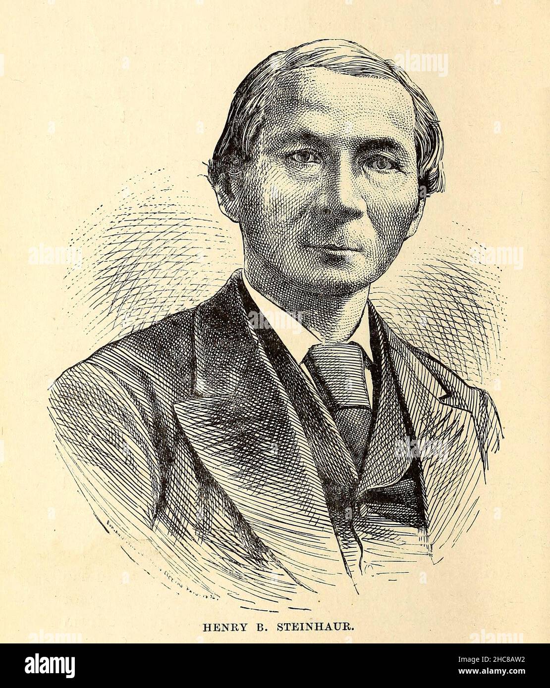 HENRY Bird STEINHAUR Steinhauer est né à Rama, sur le lac Simcoe, en Ontario.Il était un Indien Chippewa pur-sang, et a probablement été nommé Sowengisik.Il a reçu son nom de Steinhauer d'une famille allemande qui l'a adopté et l'a éduqué d'un point de vue colonial.Il accompagne le révérend James Evans, missionnaire méthodiste, au nord-ouest en 1840, et s'installe à Norway House, où il est resté jusqu'en 1855, et s'est rendu utile aux missionnaires en tant qu'interprète.Il a aidé Evans à inventer et à perfectionner les caractères syllabes cris, dans lesquels presque tous les livres dans les langues indiennes ar Banque D'Images
