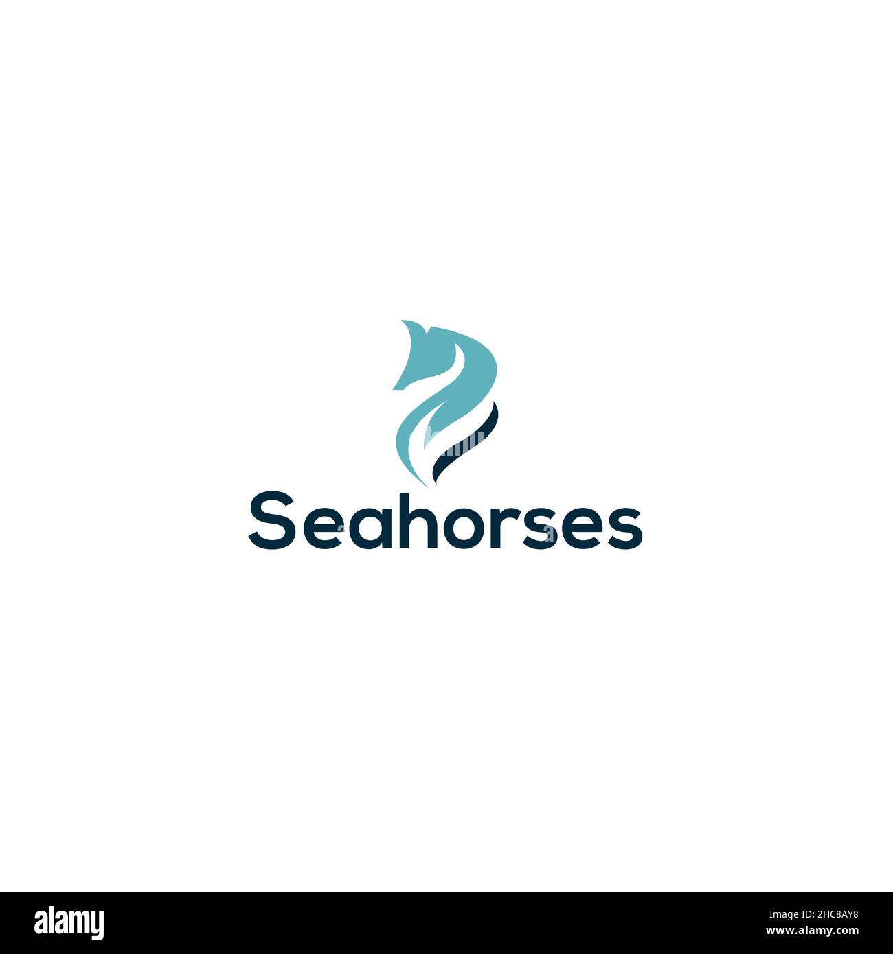 Design simple et moderne, motif Sea Horses Ocean Illustration de Vecteur